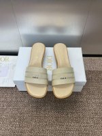 工厂价 迪奥 Dior 2025 春夏新款 DWAY 平底一字拖拼色女鞋 CD字母logo立体刺绣圆柱跟凉鞋 方头粗跟果冻色露趾拖鞋 原版开发市面顶级版本材质: