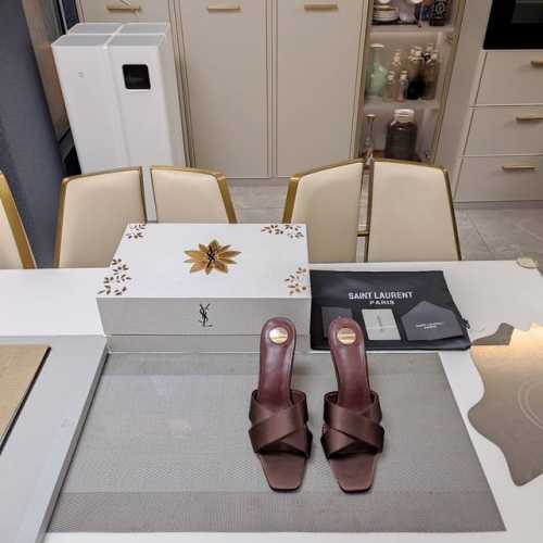 SAINT LAURENT ” SYL圣罗兰 顶级版本25SS众明星网红追捧的经典字母高跟，交叉礼带凉鞋。SYL 2025官方VIP 贵宾版金花磁铁盒 认清包装