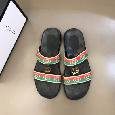 Gucc* 新品男士拖鞋，高端精品，原版织带，精细做工，鞋底超软，休闲宽松舒适型，夏季必入哦！码数38-45