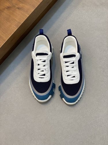 Hermes 顶级p: Size ：39-44 38.45可订做 爱马仕bouncing运动鞋，男士休闲运动鞋，鞋面牛皮拼接高端网布打造，进口材质，质感十足，轻
