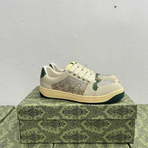 橙子出厂价p 跑量主推款 Gucci 古驰小脏鞋系列 水钻款# 经典原型复古百搭做旧老爹板鞋 复古学院风 怀旧版 原装意大利进口 全套包装 广东代工出品 原档原