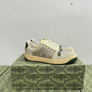 橙子出厂价p 跑量主推款 Gucci 古驰小脏鞋系列 水钻款# 经典原型复古百搭做旧老爹板鞋 复古学院风 怀旧版 原装意大利进口 全套包装 广东代工出品 原档原