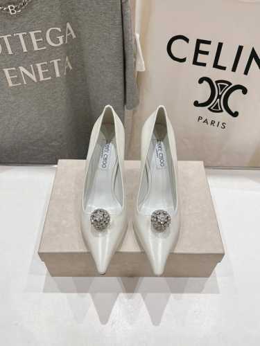 高版本出厂380 Jimmy Choo*｜Jc 吉米周2025Ss春夏新款简约尖头高跟鞋单鞋 原版套楦，完美的线条，简约大气上脚显气质粗跟舒适百搭，还能拉长双腿