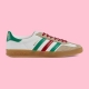 Gucc* X Adidas 22Fw New Arrival G 阿迪 联名板鞋，Adidas经典三线元素与三叶草标志融入gucc*设计元素 大胆的配色夺人眼
