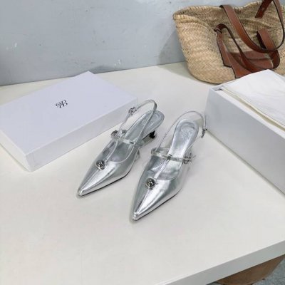 高品质出厂 ！小众潮牌ODTD 24秋冬新晋设计师品牌 独家原版开发拼色金属凉鞋玛丽珍单鞋！后空高跟凉鞋拖鞋系列！ 真的美疯我了 是谁还没有金银色的美鞋！！黑银
