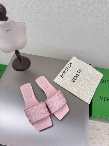 工厂p价p 顶级高端版本 代购品质 原版开发 Bottega Veneta2025Ss新品爆款夏季方头parco平底穆勒凉拖鞋 Bv新款全真小结编织装饰抢手大爆