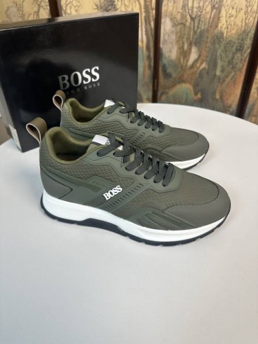 工厂p价 Boss 2025最新休闲运动鞋本款是官方主打款1:1质量 原厂名师制作 采用进口网布拼接牛皮舒适网布内里 原版pu超轻耐磨防滑1:1大底 完美楦型
