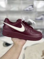 340L版纯原 联名款 Ambush X Nike Air Force 1 Low 经典复古风格 防滑减震耐磨 板鞋 男女同款 酒红 Ambush和 Nike