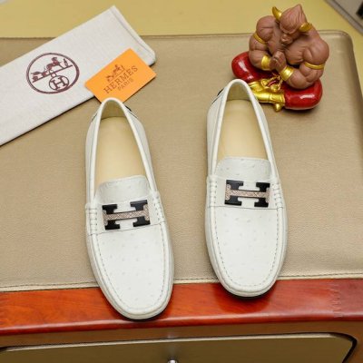 工厂p价 Hermes 爱马仕专柜同款经典套脚鞋1:1开模原单品质采用进口头层牛皮皮内里超高档男鞋皮鞋沉实稳重 非常特别色，可选！码数38-45