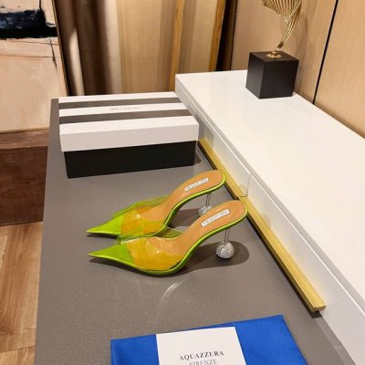 工厂P价 女装女鞋 运动原单 Aquazzura 菠萝｜ 2025 Aquazzuea高跟凉鞋 新品设计，时尚新潮，轻盈优雅、创意菠萝高跟与镶钻尖头璀璨夺目，延