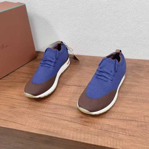 Loropiana 诺悠翩雅 360 Lp Flexy Walk男士运动鞋 这款运动鞋采用针织羊毛鞋面，后跟光滑小牛皮革包裹，套脚式设计搭配系带调节，鞋口复杂的
