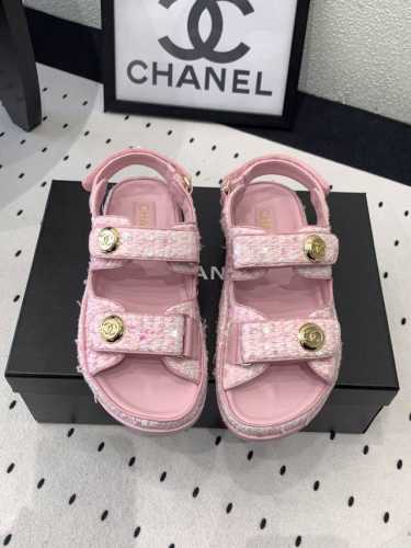 Chanel新款沙滩鞋 高版本出货 上脚舒适超显腿型 夏季出行旅游必备单品 高密度编织鞋面 羊皮垫脚 原版开模大底 Size: 35-39 40 41订做