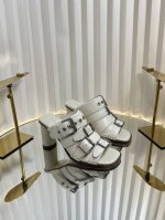 迪奥 Dior 2025春夏新款D-Avenue系列高跟拼色罗马风凉拖鞋 Cd字母Logo五金扣明星同款朋克风格粗跟皮带扣鱼嘴露趾女鞋 材质 原版定制进口小牛皮