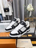 橙子出厂价p louis Vuitton 路易威登 Lv Trainer 情侣款运动鞋板鞋 休闲复古篮球鞋 米兰展走秀爆款 原版1 1开发复刻顶级鞋面进口丝绸牛