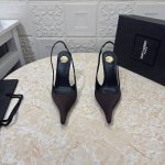 工厂p价 女装女鞋 运动原单 Ysl.顶级版本.高品质. 配置全套包装 2025新款 官网同步 1:1开模 尖头后空鞋 鞋面 漆皮 真丝 内里 羊皮 跟高: 1