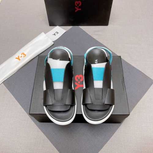 新款 Y-3 。最新時尚男装凉鞋..鞋面選用进口弹力布 柔软舒适上脚、踮脚是沙丁面绒防滑、对比专柜一模一样做出、精心制作，原版开模，。凸显高端贵气，，橡膠耐磨P