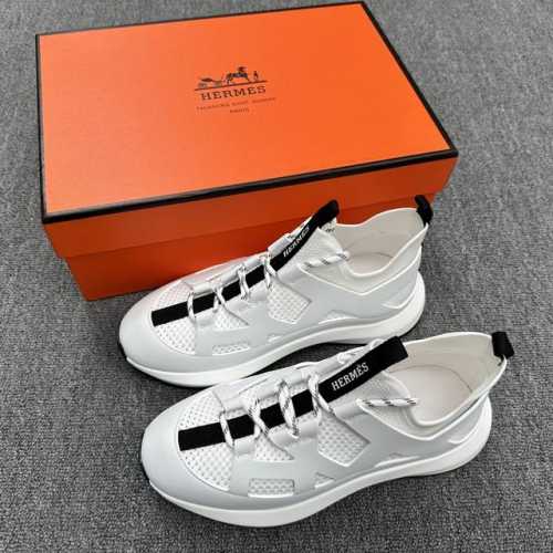 hermes 爱马仕 男士休息运动鞋！ -高端品质 原单休闲运动鞋 -鞋面:高纳帕小牛皮、锻造工艺、针织布匹、鞋身品牌织带、注塑品牌Logo -内里:垫脚;水染