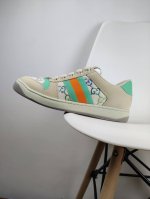橙子出厂价 Gucci 古驰水钻小脏鞋 经典原型复古百搭做旧脏脏鞋休闲板鞋 复古学院风 鞋面擦色牛皮拼接经典双G布面料，皮面切口全油边封口工艺，原版毛巾布里细腻