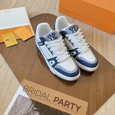橙子出厂价p louis Vuitton 路易威登 Lv Trainer 情侣款运动鞋板鞋 休闲复古篮球鞋 最新配色Virgil Abloh 从复古篮球鞋汲取灵