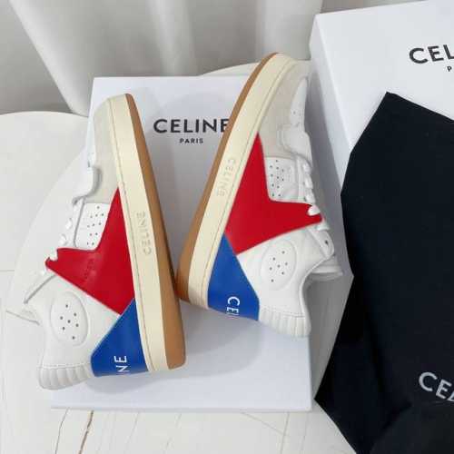 Celine赛琳~~全新升级版情侣款小白鞋系列；低帮 中帮 高帮运动鞋，魔术贴板鞋，休闲鞋 充满街头感的一双鞋子，拼色设计非常赞，这款鞋有它自己独特的设计，皮革