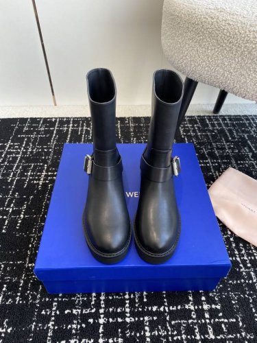 东莞代购级 stuartweitzman fw24 new arrival～杨紫大姐姐同款搭扣机车靴 sw新款厚底马丁靴百搭实穿，可盐可甜的单品酷酷的 鞋面：进