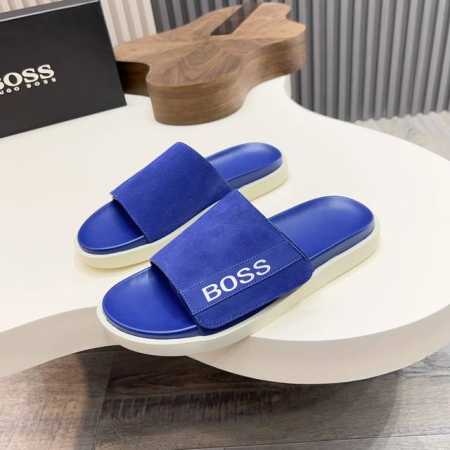 boss 新款夏季都市休闲拖鞋，采用顶级牛皮面料，柔软亲肤，搭配品牌徽标，让您轻松调节出舒适穿着感。防滑大底，上脚轻便舒适，时尚大方，多色可选！ 元 Size： - 点击图像关闭