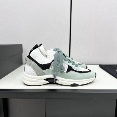 顶级版本 35-40 41 42定做不退换 小香C家SS早春新款粉色方格毛呢绿色毛呢拼接休闲运动鞋 Chan*l经典款又玩出了新花样 新一季的休闲鞋配色都很好看