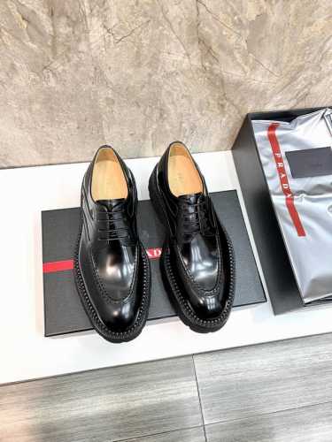 Prad*普拉达德比雕花男鞋｜手工擦色开边珠牛皮面 ｜内里垫脚全牛皮｜耐磨防滑橡胶发泡大底｜轻便舒适｜上脚霸气百搭 Size：39-44