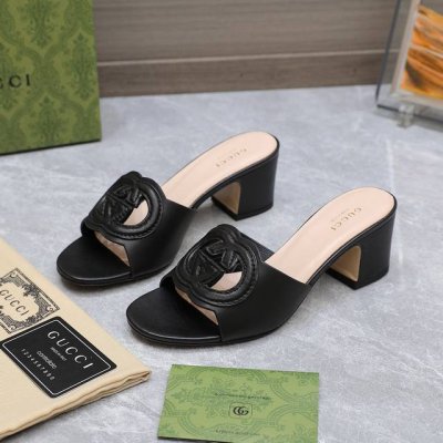 夏季新款现货上新啦Gucci 高品质拖鞋 双G镂空 镶边互扣式Gg中跟精品拖鞋 专柜原版开模精心制作，匠心铸造经典 跟高：1.0Cm 5.5Cm 跑量价：平底