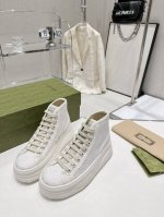 橙子出厂价p gucci 古驰 经典刺绣Gg高帮老花厚底帆布鞋 休闲鞋板鞋 情侣款 重工刺绣追求极致 增高上脚舒适 底轻 面料 特定双G刺绣印花条纹提花织法帆布