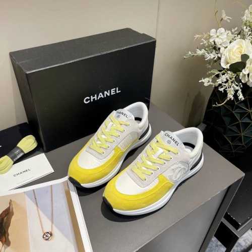 出厂价pp 22Ss.Chanel.运动款女鞋 顶级版本 原版1:1复制工艺 特殊工艺 久穿也不容易变形 颜色 浅紫色 浅蓝色 全白色 浅绿色 奶茶色 黄色 浅