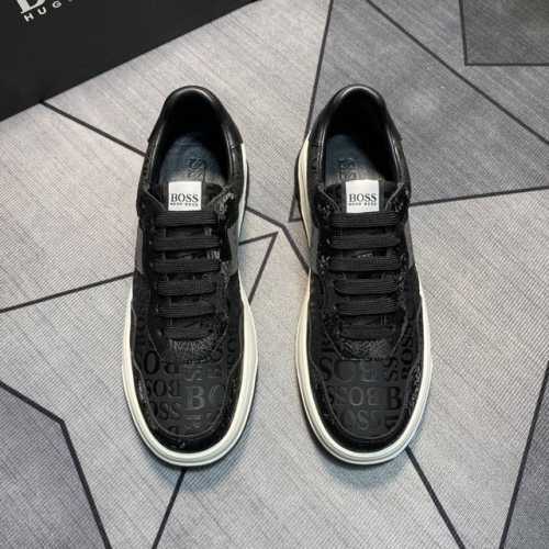 工厂p Boss 新款男仕 知名休闲品牌新款隆重上市 以奢华高端设计出货 鞋面选用原版透气布料搭配皮革制成 羊皮内里垫脚 轻质橡胶大底 轻奢风格 鞋面透气不闷脚