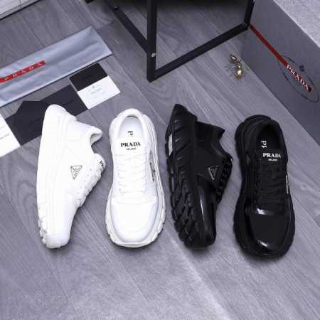 商品商标：Prada 普拉达 休闲鞋 正码码数: 38-45 商品材料：精选 头层牛皮配透气布面 透气网内里 原版大底 - 点击图像关闭