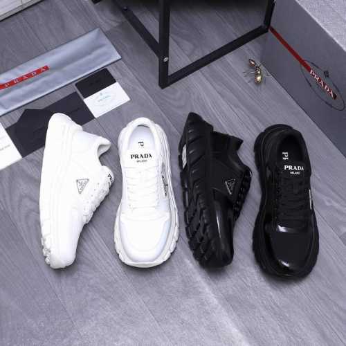 商品商标：Prada 普拉达 休闲鞋 正码码数: 38-45 商品材料：精选 头层牛皮配透气布面 透气网内里 原版大底