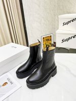 Celine 23ss新品头层牛皮后跟拉链短靴，头层牛皮面，牛皮、羊皮内里垫脚35-41， 40.41定做