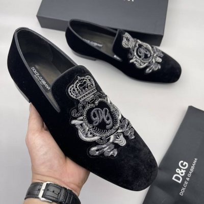 实价批 Dolce & Gabbana 高品质印度丝 纯手工刺绣d&G 原版进口天鹅绒面料 一体式裁剪 体现专柜品质 水染牛皮内里 原版大底 高品质 码数38-