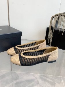 橙子出厂价p chanel 香奈儿 春夏新款 编织浅口平底单鞋 芭蕾舞鞋 懒人鞋 鞋面 手工编织 码数 36-42