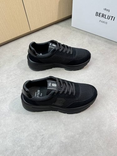 Berluti 伯尔鲁帝 布鲁提 -高端品质 原单休闲运动鞋 -鞋面 进口反绒小牛皮 品牌镂空网帆布 鞋身车缝空压品牌图腾 鞋舌品牌布标 -内里 水染牛皮 -大