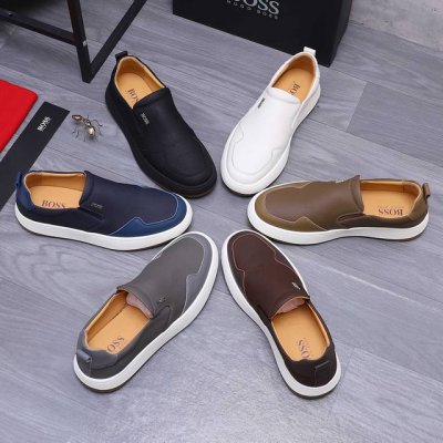 商品商标： ＢＯＳＳ 休闲套脚鞋 正码码数: 38-45 商品材料：精选牛皮拼接鞋面 牛皮内里 橡胶大底