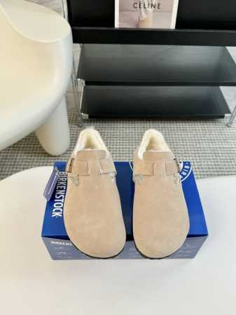 德国Birkenstock勃肯Boston百搭真皮室外软底包头羊毛拖鞋博肯男女拖鞋 女码：35-39 40 41定制 男码：39-44 45定制 - 点击图像关闭