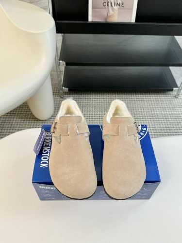 德国Birkenstock勃肯Boston百搭真皮室外软底包头羊毛拖鞋博肯男女拖鞋 女码：35-39 40 41定制 男码：39-44 45定制