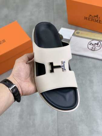 工厂p价p 实价 Hermes 高端品质 新款爱马仕拖鞋 面料进口小牛皮 耐磨防滑橡胶大底 时尚大气 码数 39-44 38 45 46 订做 - 点击图像关闭