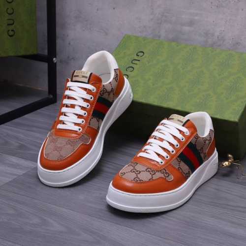 商品商标：Gucci 古驰 休闲鞋 正码码数 38-44 商品材料：精选 头层牛皮鞋面，舒适透气内里。原版大底