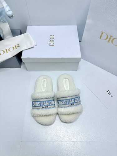 Dio*R Dr2023早春新款 Reverse 厚底果冻色女毛拖 Cd字母logo立体刺绣圆头拼色平底露趾拖鞋 市面顶级版本 材质:原版一致环保高温水溶棉质电