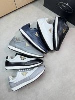 prada 普拉达 -高端品质 原单休闲运动鞋 -鞋面 纳帕小牛皮 打孔小牛皮 鞋身车缝品牌金属扣件 鞋舌丝印高周波品牌Logo -内里 水染牛皮 -大底 超轻