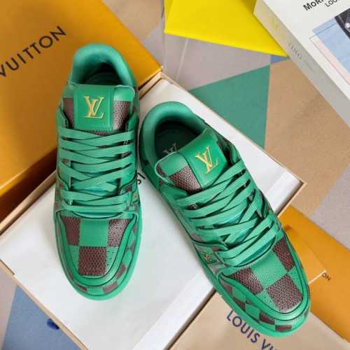 顶级版本：男款 LV TARINE路易威登x Tyler 联名款 驴牌 L家 压花 情侣款 休闲 运动鞋 滑板鞋 原版购入开发 本款 LV Trainer 运动