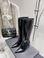 短靴 长靴 高版本Saint Laurent｜圣罗兰YSL 新款尖头高跟短靴 长靴 开边珠牛皮面料 牛皮内里 垫脚 大底:意大利牛真皮大底 跟高：8cm 码数: