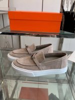 女 男 hermes 爱马仕 Game 情侣款Kelly扣乐福鞋 h家男女同款小牛皮休闲运动鞋 搭配功能性镀钯Kelly金属扣 女码:35-40 订做41 男码