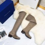 冲量价: STUART WEITZMAN SW高版本八个跟高有绒里 经典后系带麂绒弹力靴长靴系列、刘涛、小辣椒 、杨幂、唐嫣。等众多明星网红同款！ 材质细节 整