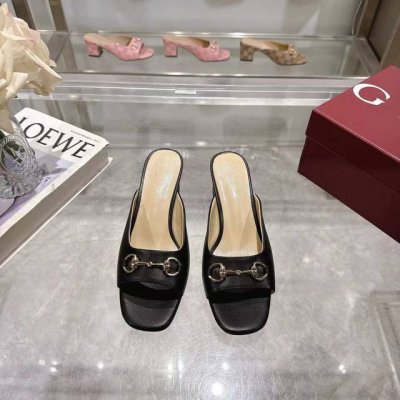 橙子出厂价p gucci 古驰 春夏新款 方头粗跟拖鞋 高跟凉鞋 原版一比一开发 精心调制的鞋楦 面料采用原版质感.进口羊皮面.配原板电渡五金扣 细腻到无可挑剔